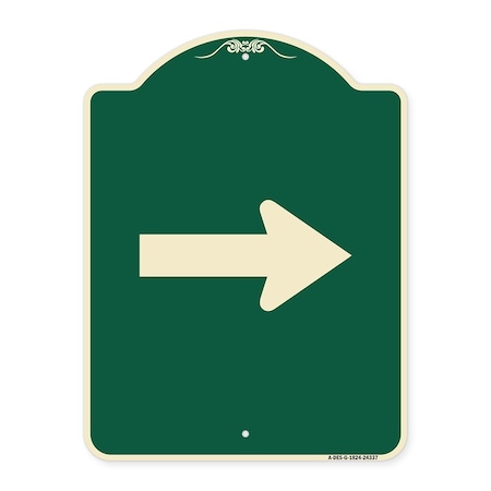 Signmission Designer Series Sign Arrow Green, Green & Tan Heavy-Gauge Aluminum Sign, 24" x 18", G-1824-24337 A-DES-G-1824-24337